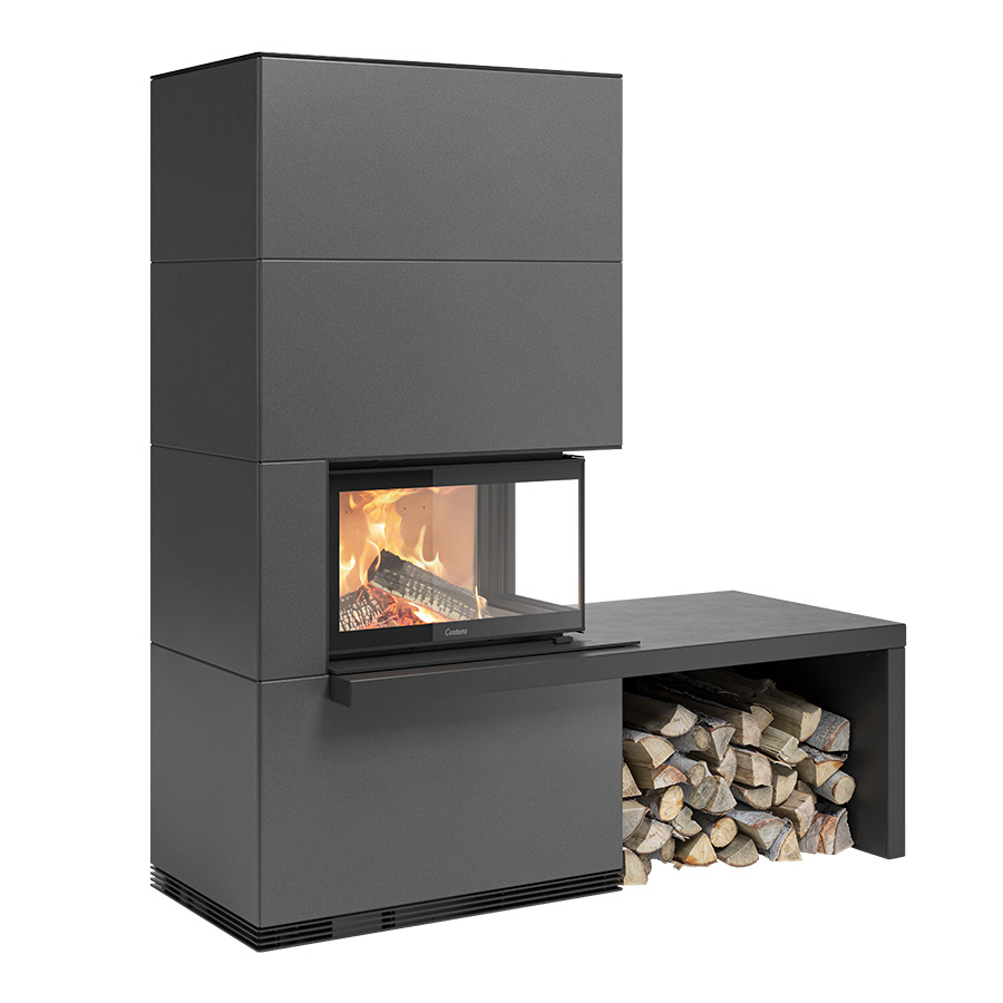 Product image Contura i41AA in dark grey (Antracit) color with optional bench